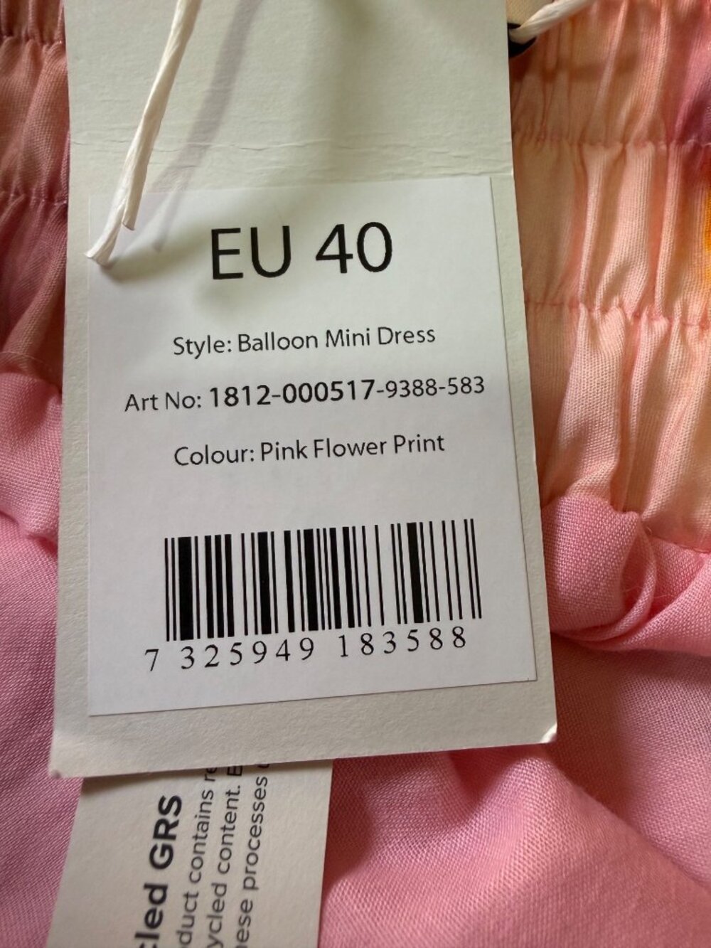 NA-KD Balloon Hem Dress Floral Pink EU 40 Adjustable Straps Party Summer NWT - Picture 6 of 8